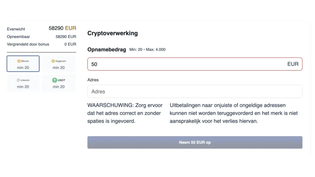 Spindog Casino betalingen 